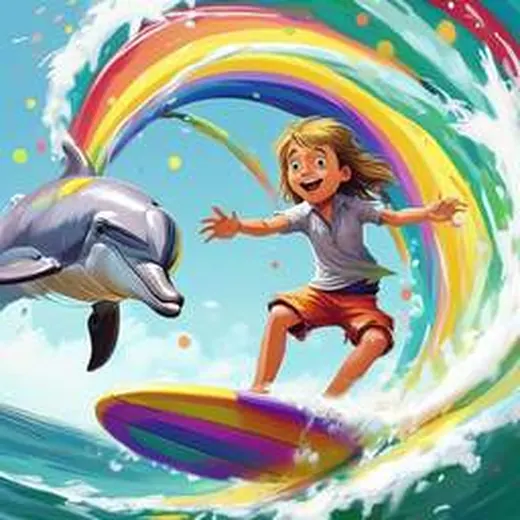 Bright cartoon illustration of a cheerful child character with bold outlines and rounded shapes.